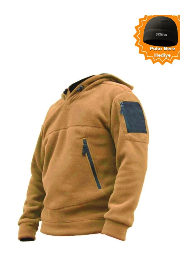 Store Erkek Polar Outdoor Kapşonlu Kombat Tactical Cepli Polar