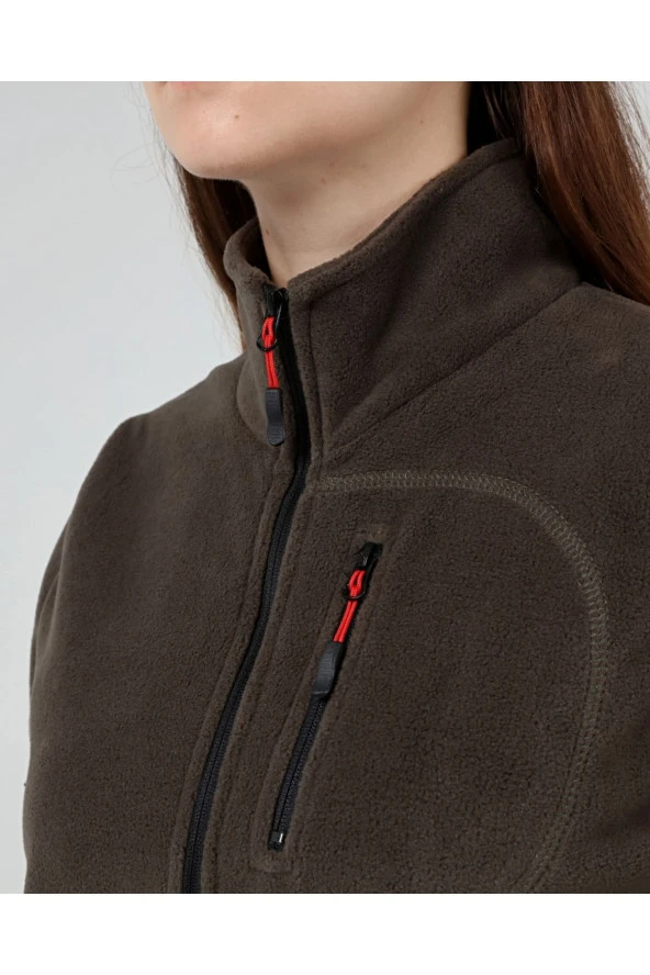 Store Kadın Polar Tam Fermuarlı Outdoor 3 Cepli Spor Polar Ceket - 4