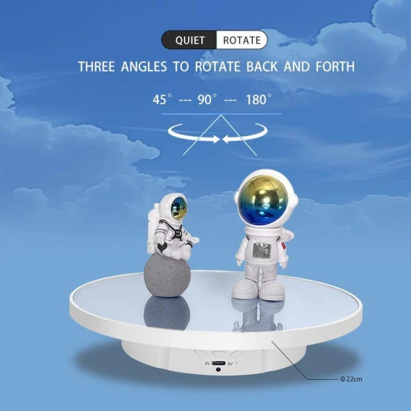 2in1 Aynalı 360°Dönen Uzaktan Kumandalı Sunum Standı 10 KG - 6