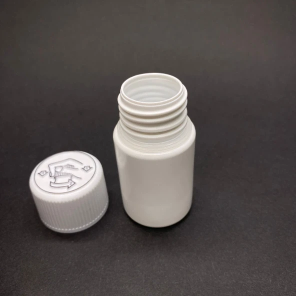 40 cc Tablet Şişesi  - Kilitli Kapaklı- 40ml İlaç Şişe- x 10 Adet - Resim 2