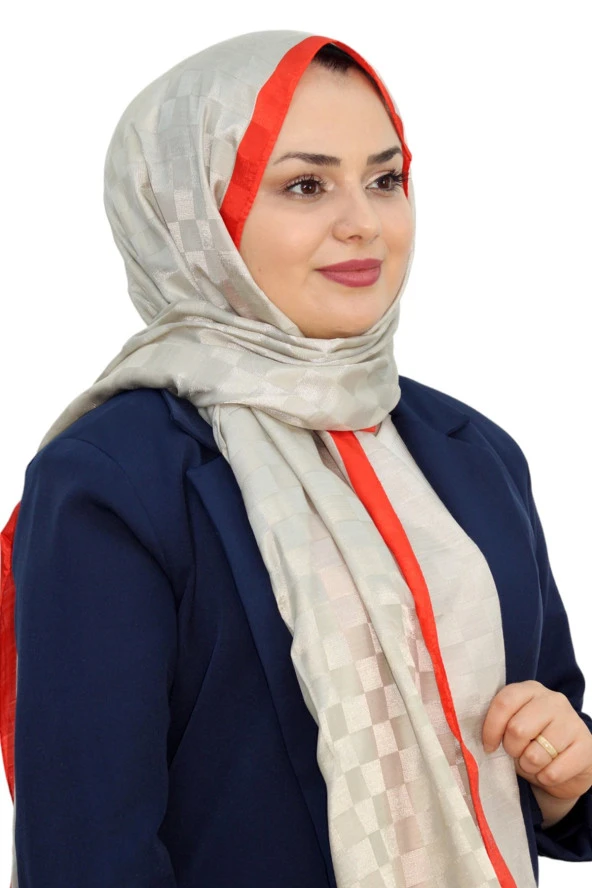 HİNT İPEK DAMA MONOGRAM ŞAL EŞ5304-10 ürün görseli