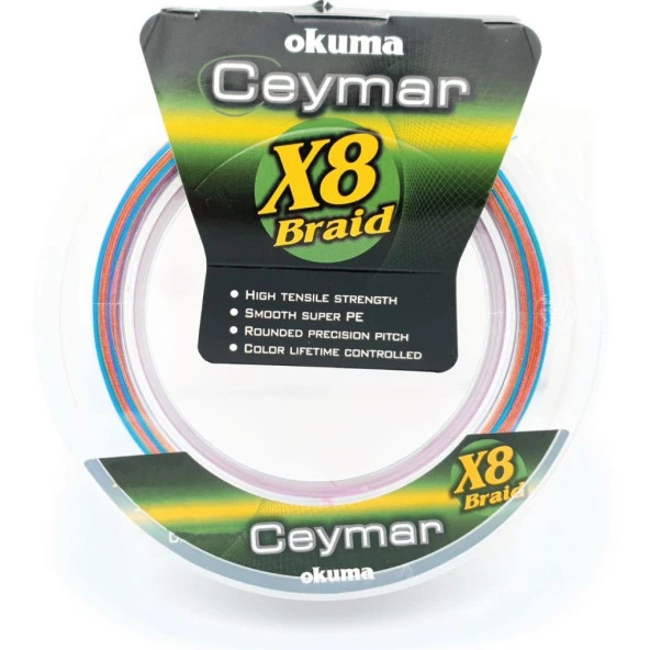 Okuma Ceymar X8 300m MultiColor 8 Kat PE Örgü İp Olta Misinası