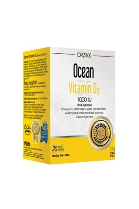 Ocean Vitamin D3 1000 Iu Sprey 20 ml