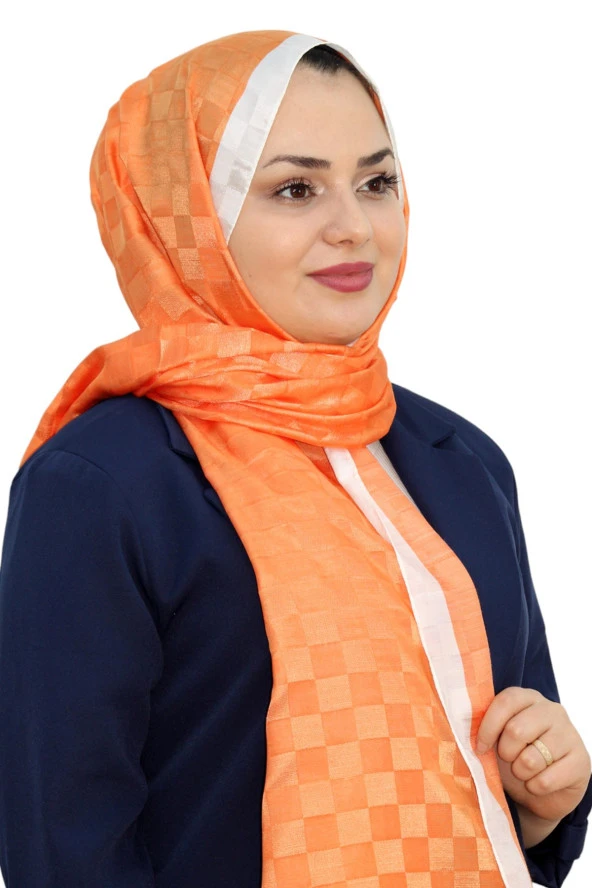 HİNT İPEK DAMA MONOGRAM ŞAL EŞ5304-12 ürün görseli