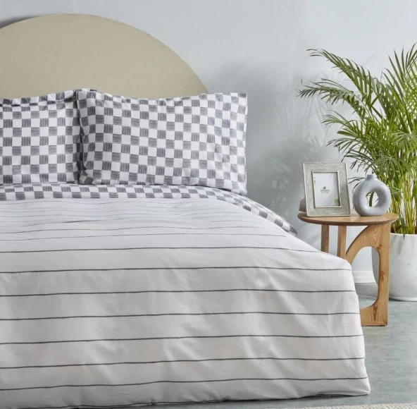 Karaca Home Cordova Antrasit %100 Pamuk Çift Kişilik Nevresim Takımı (PP) - 2