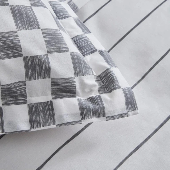 Karaca Home Cordova Antrasit %100 Pamuk Çift Kişilik Nevresim Takımı (PP) - 5