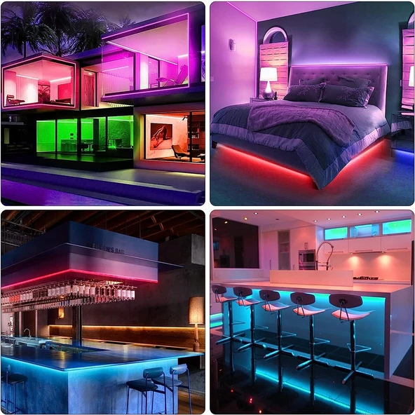 HyMark Tuya Smart Akıllı Şerit LED Bluetooth 5 Metre RGB 16 Milyon Renk Wifi Kumandalı - 14