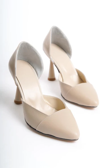 Kadın Sivri Burun Yanları Açık Kadeh Topuk Stiletto - 6