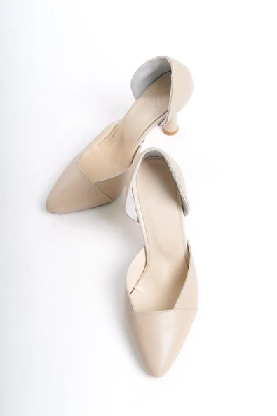Kadın Sivri Burun Yanları Açık Kadeh Topuk Stiletto - 7