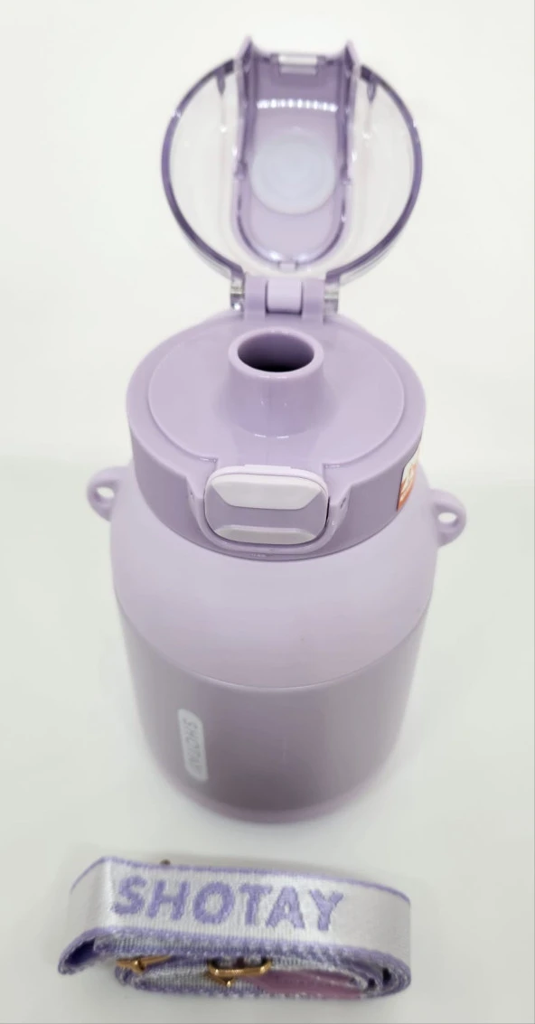 Shotay Dome ST-8081 800ml Çelik Pipetli-Pipetsiz Kullanım Termos Matara Mor - 2
