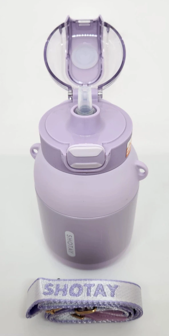 Shotay Dome ST-8081 800ml Çelik Pipetli-Pipetsiz Kullanım Termos Matara Mor - 3