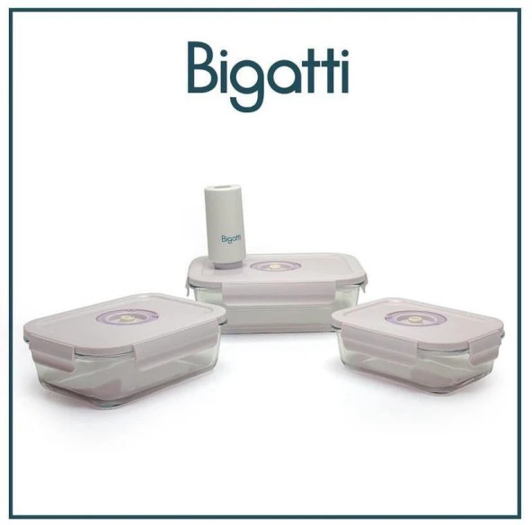Bigatti Senna 04P0 4'lü Vakumlu Saklama Kabı Seti Lila
