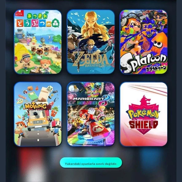 Cosmostech NS Switch Uyumlu 2'li J-C Joycon PAD Controller Gamepad Oyun Kolu Turkuaz-Yeşil - Resim 9