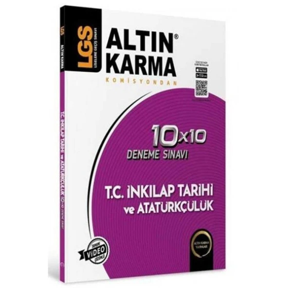 Altın Karma Yayınları 8. Sınıf LGS T.C İnkılap Tarihi ve Atatürkçülük 10 x 10 Deneme