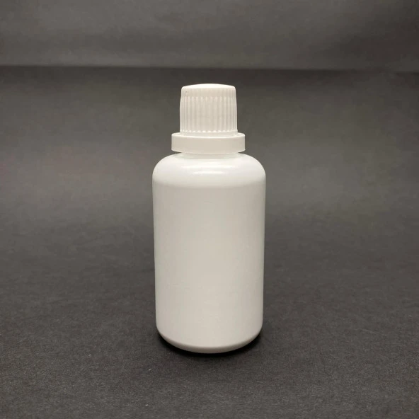50 cc PE Plastik Şişe  - Mat Beyaz Kilitli Kapaklı- 50ml Kapaklı Plastik Şişe- x 10 Adet