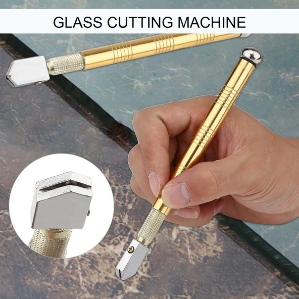 Elmas Kalem Cam Kesici Fayans Kesici Kendinden Yağlama Yağı Besleme Uçlu Cam Kesici Metal Saplı - 2