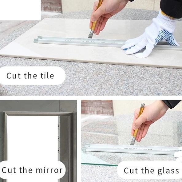 Elmas Kalem Cam Kesici Fayans Kesici Kendinden Yağlama Yağı Besleme Uçlu Cam Kesici Metal Saplı - 3