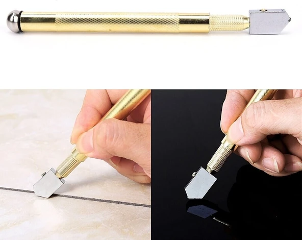 Elmas Kalem Cam Kesici Fayans Kesici Kendinden Yağlama Yağı Besleme Uçlu Cam Kesici Metal Saplı - 5