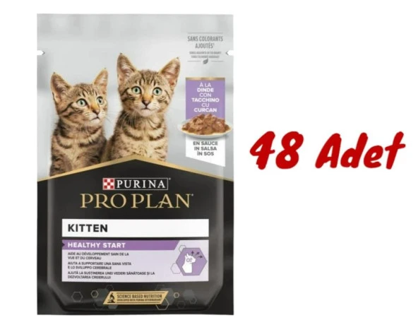 Pro Plan Pouch Sos İçinde Hindili Yavru Kedi Konservesi 85 Gr X 48 Adet