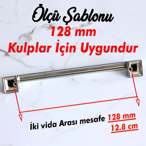 Gama 128 mm Krom Kulp Metal Mutfak Dolabı Mobilya Çekmece Dolap Kulpları Kapak Kulbu Kulpu 12.8 cm - 3