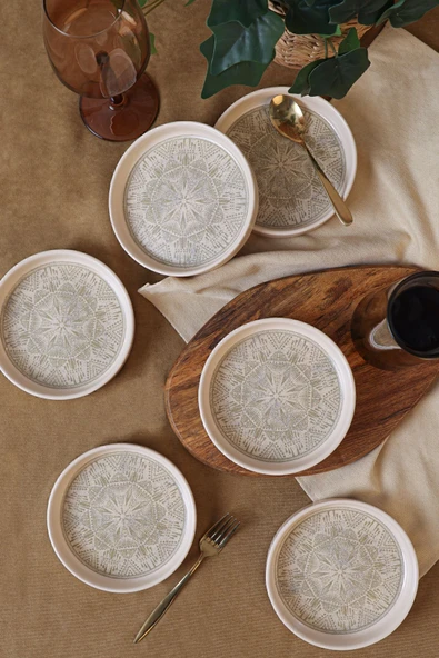 Keramika Keraart Groundlace Stackable Çerezlik / Sosluk 14 Cm 6 Adet 21501 - Resim 3