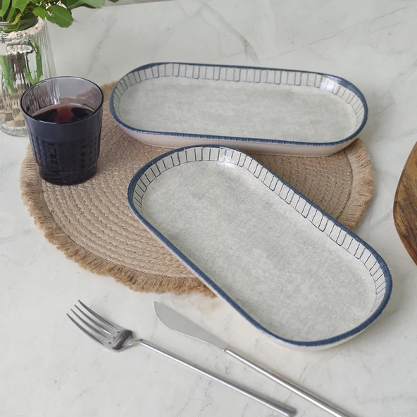 Keramika Keraart Mosaic Marvels Kayık Tabak 28 cm 2 Adet 21621 - 5