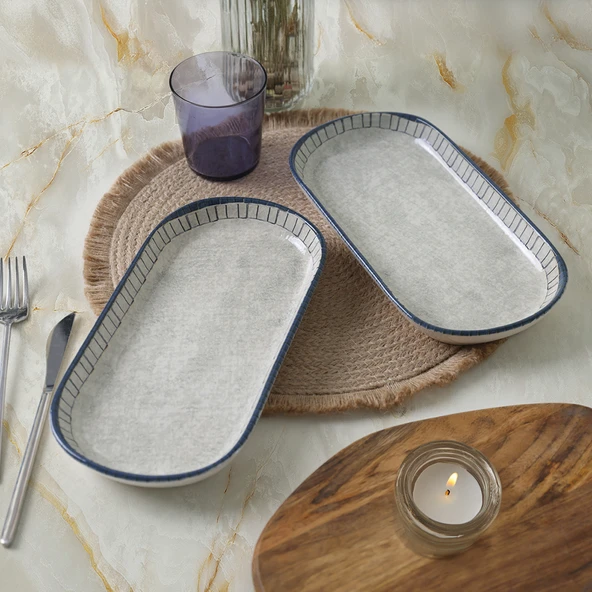 Keramika Keraart Mosaic Marvels Kayık Tabak 28 cm 2 Adet 21621 - 4
