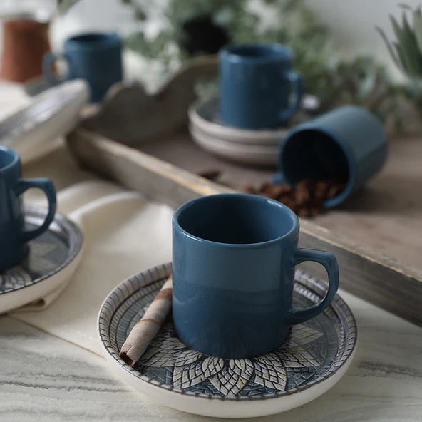 Keramika Keraart Mosaic Marvels Kahve Takımı 12 Parça 6 Kişilik 21619 - 5