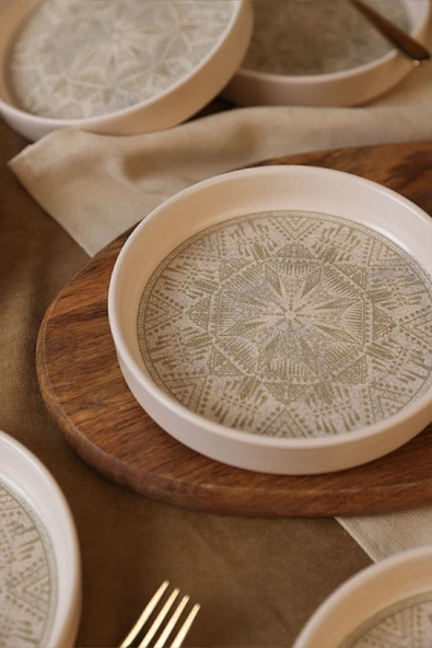 Keramika Keraart Groundlace Stackable Çerezlik / Sosluk 14 Cm 6 Adet 21501 - Resim 4