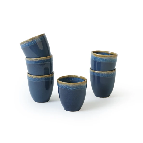Keramika Shizen Mavi Latte Kupa 8 Cm 6 Adet Q39 - 8