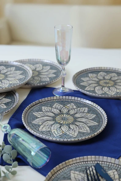 Keramika Keraart Mosaic Marvels Pasta Tabağı 22 cm 6 Adet 21619 - 2