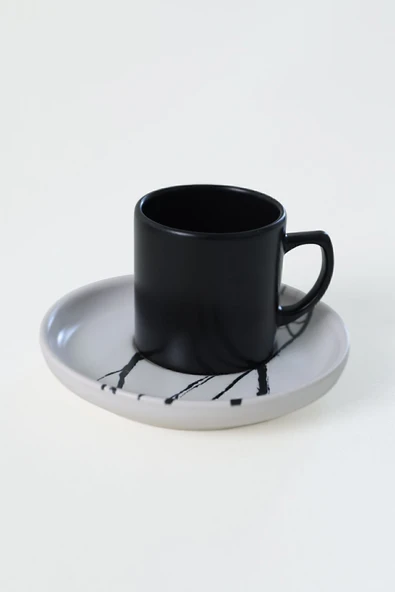 Keramika Keraart Mermer Kahve Takımı 12 Parça 6 Kişilik 17951 - Resim 8