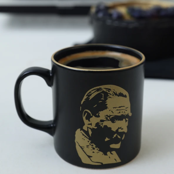 Keramika Keraart Gold Ay yıldız Özel Teneke Kutulu Atatürk Kupa 10 Cm - 4