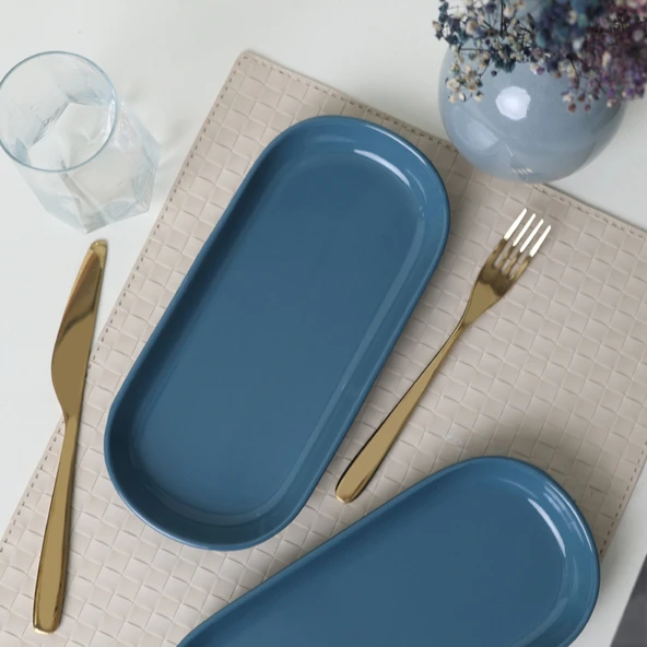 Keramika Mavi Noyan Kayık Tabak 26 Cm 2 Adet 407 - 3
