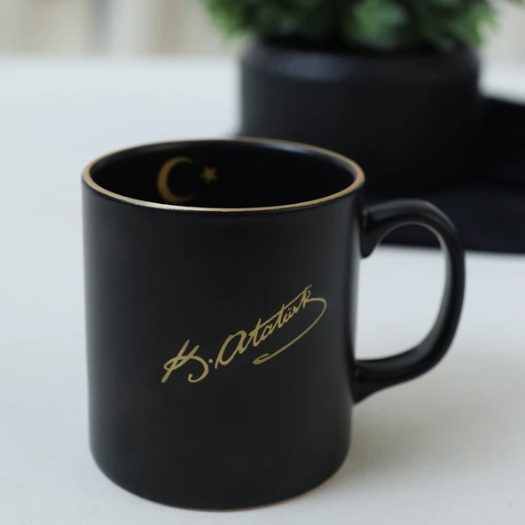 Keramika Keraart Gold Ay yıldız Özel Teneke Kutulu Atatürk Kupa 10 Cm - 6