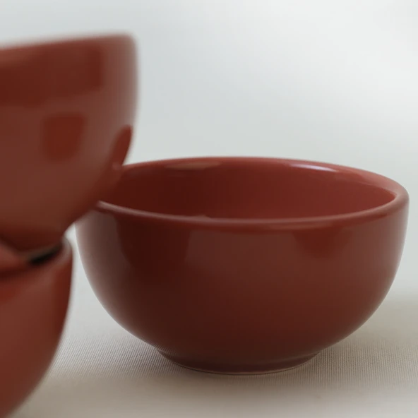 Keramika Kızıl Kahve Bulut Mini Çerezlik / Sosluk 8 Cm 6 Adet 607 - 4