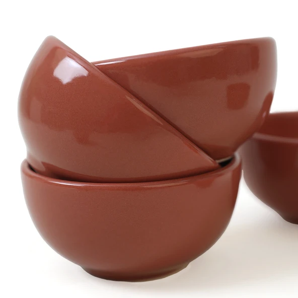 Keramika Kızıl Kahve Bulut Mini Çerezlik / Sosluk 8 Cm 6 Adet 607 - 6
