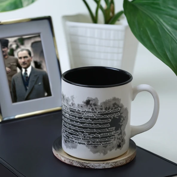 Keramika Keraart İstiklal Marşı Özel Teneke Kutulu Atatürk Kupa 10 Cm - 3