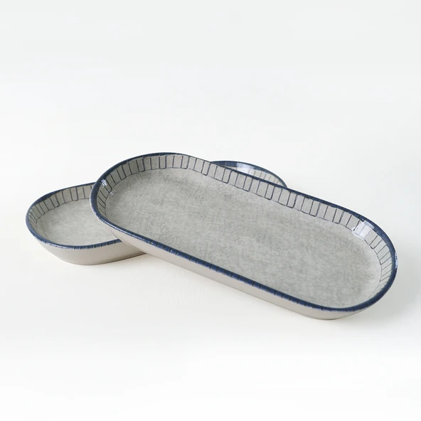 Keramika Keraart Mosaic Marvels Kayık Tabak 28 cm 2 Adet 21621 - 9