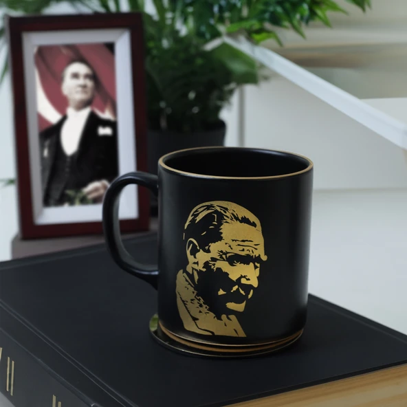 Keramika Keraart Gold Ay yıldız Özel Teneke Kutulu Atatürk Kupa 10 Cm - 2