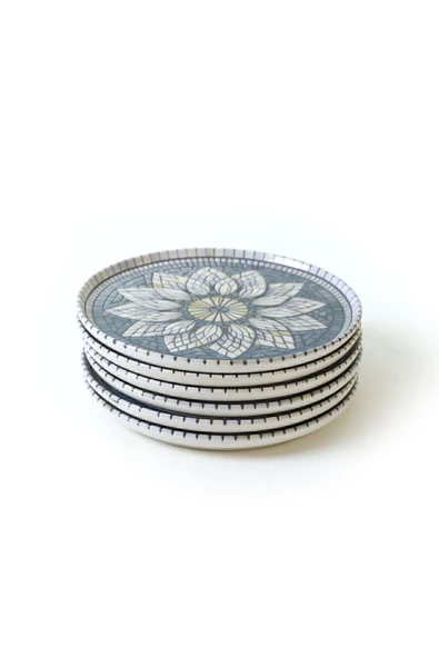 Keramika Keraart Mosaic Marvels Pasta Tabağı 22 cm 6 Adet 21619 - 7