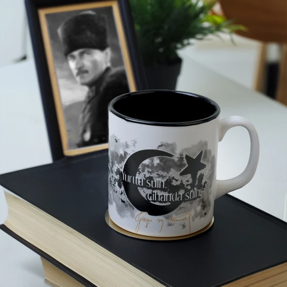 Keramika Keraart Cihanda Sulh Özel Teneke Kutulu Atatürk Kupa 10 Cm - 2
