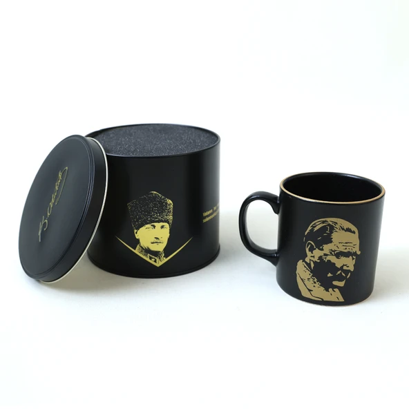 Keramika Keraart Gold Ay yıldız Özel Teneke Kutulu Atatürk Kupa 10 Cm - 8