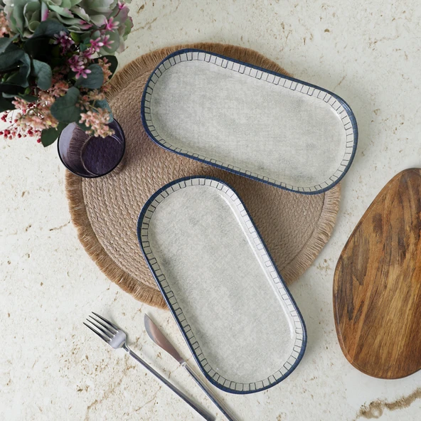 Keramika Keraart Mosaic Marvels Kayık Tabak 28 cm 2 Adet 21621 - 3
