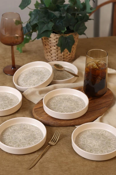 Keramika Keraart Groundlace Stackable Çerezlik / Sosluk 14 Cm 6 Adet 21501 ürün görseli 1