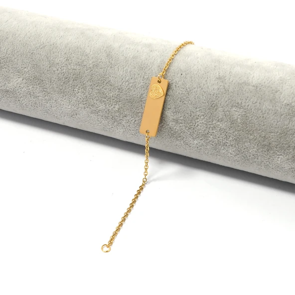 Altın Kaplama  Kalp Model Unisex Bileklik BLK-1015 ürün görseli