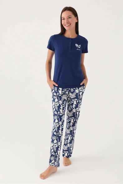 Pierre Cardin 8810 Branch Kadın Kısa Kol Pijama Takımı