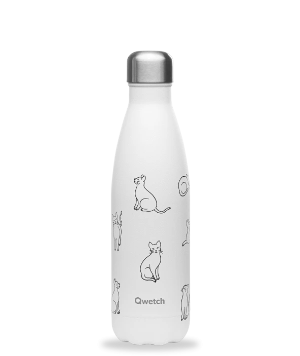 Qwetch QD3373 Isı Yalıtımlı 500ml Termos - Kedi Desenli