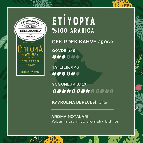Caffe Corsini Etiyopya %100 Arabica Çekirdek Kahve 250GR - 3