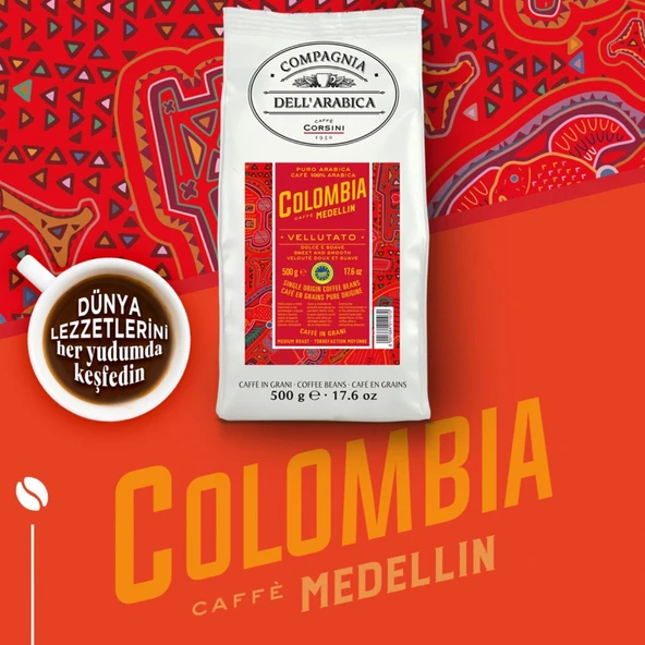 Caffe Corsini Kolombiya Medellin %100 Arabica Çekirdek Kahve 250GR - 2